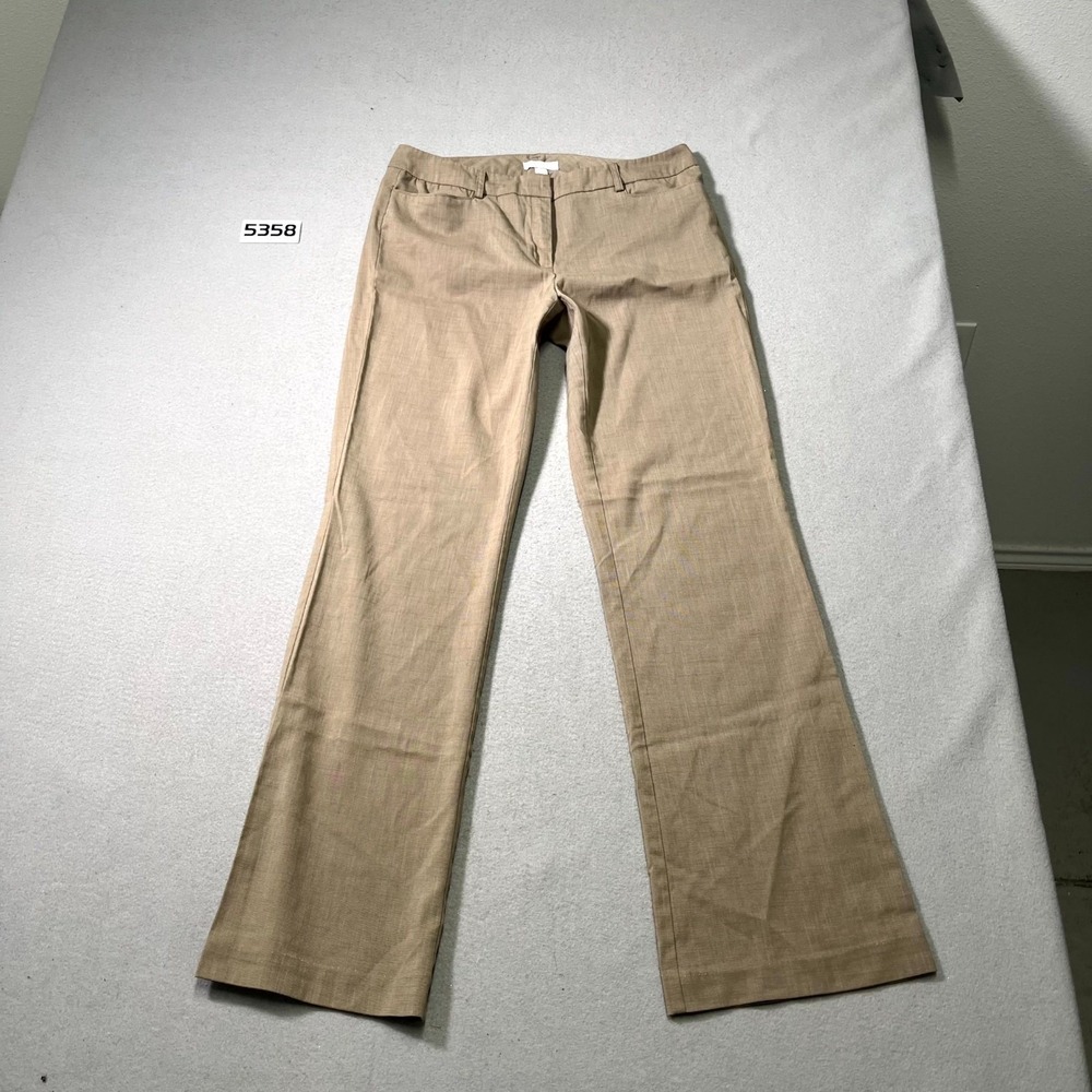 New York & Company Dress Pants Women 6 Tall Brown Stretch Flat Front Bootcut Leg